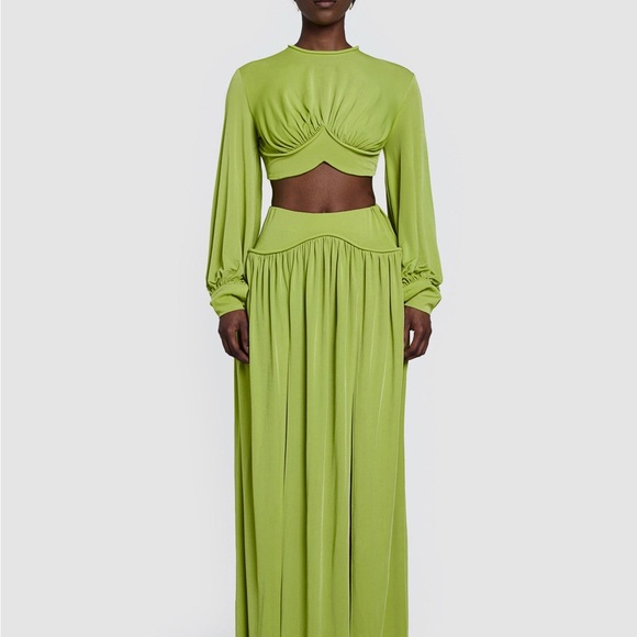 BBXBRAND IKU CROP TOP & DOUBLE SLIT MAXI SKIRT IN pistachio NWT - Picture 3 of 5